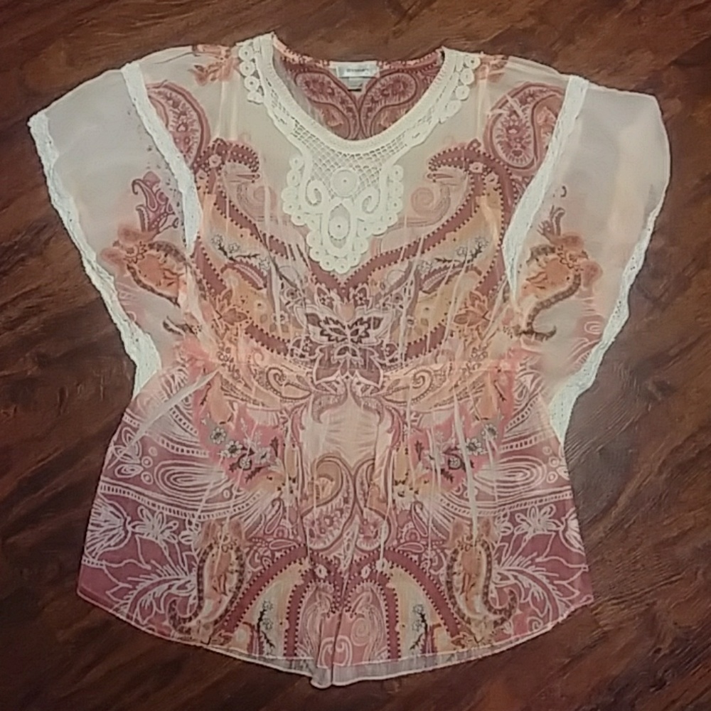 Really pretty sheer peplum size small Dressbarn